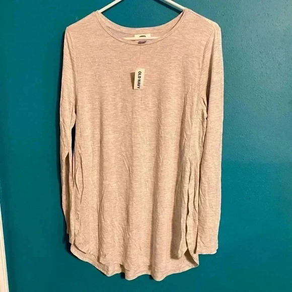 Old Navy Heather Gray Longline Curved Hem Tunic - Picture 2 of 6